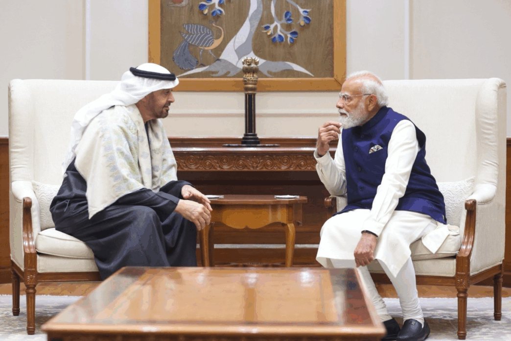 india, uae, president, sheikh, mohamed, bin, zayed, al, nahyan, paid, official